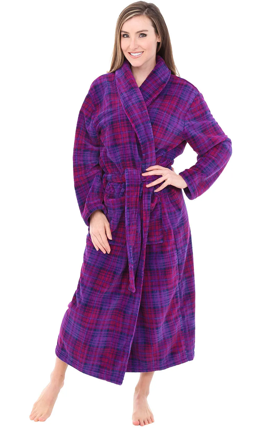 Women's Classic Winter Robe, Plush Fleece Bathrobe