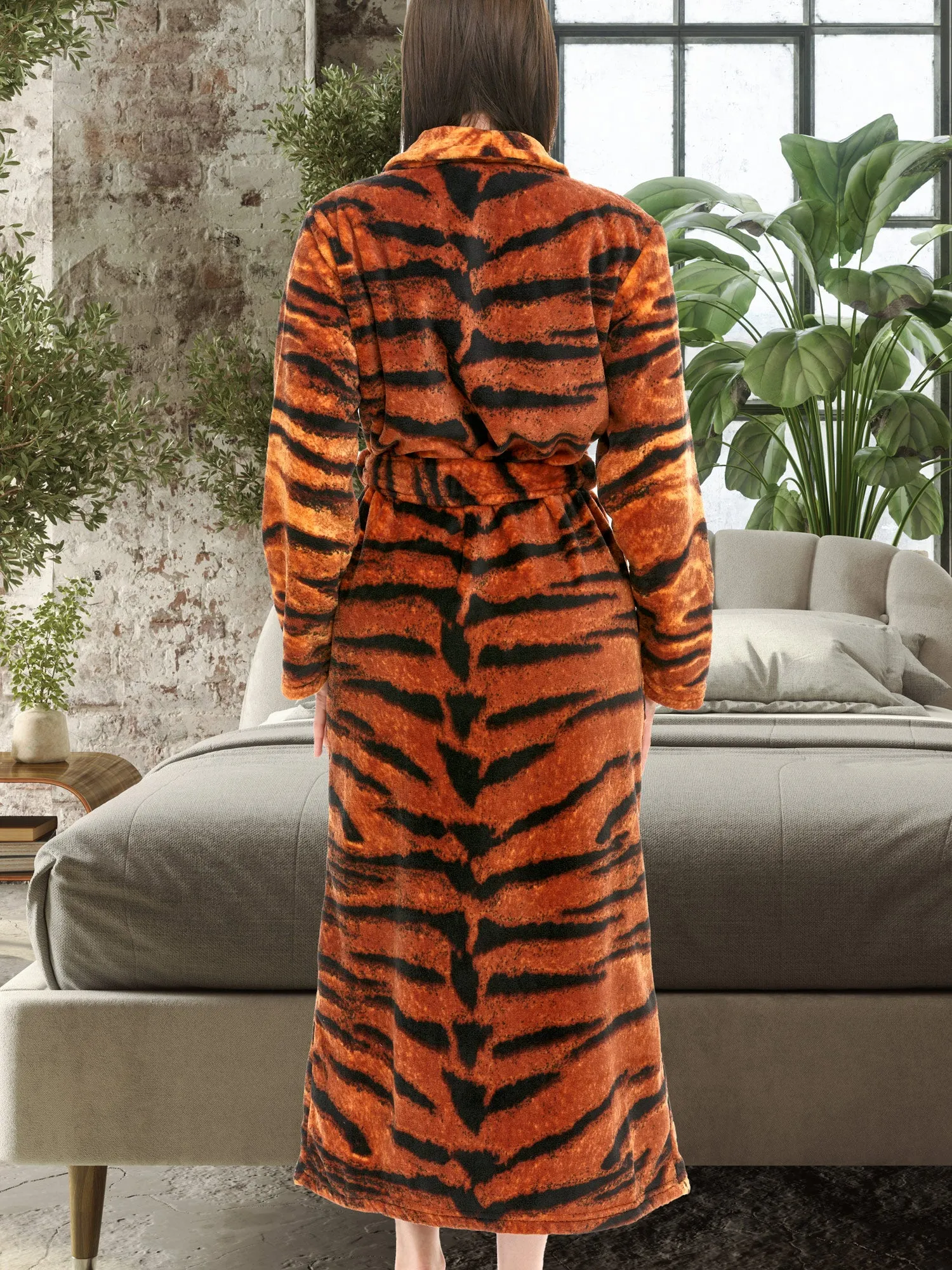 Women's Classic Winter Robe, Plush Fleece Bathrobe