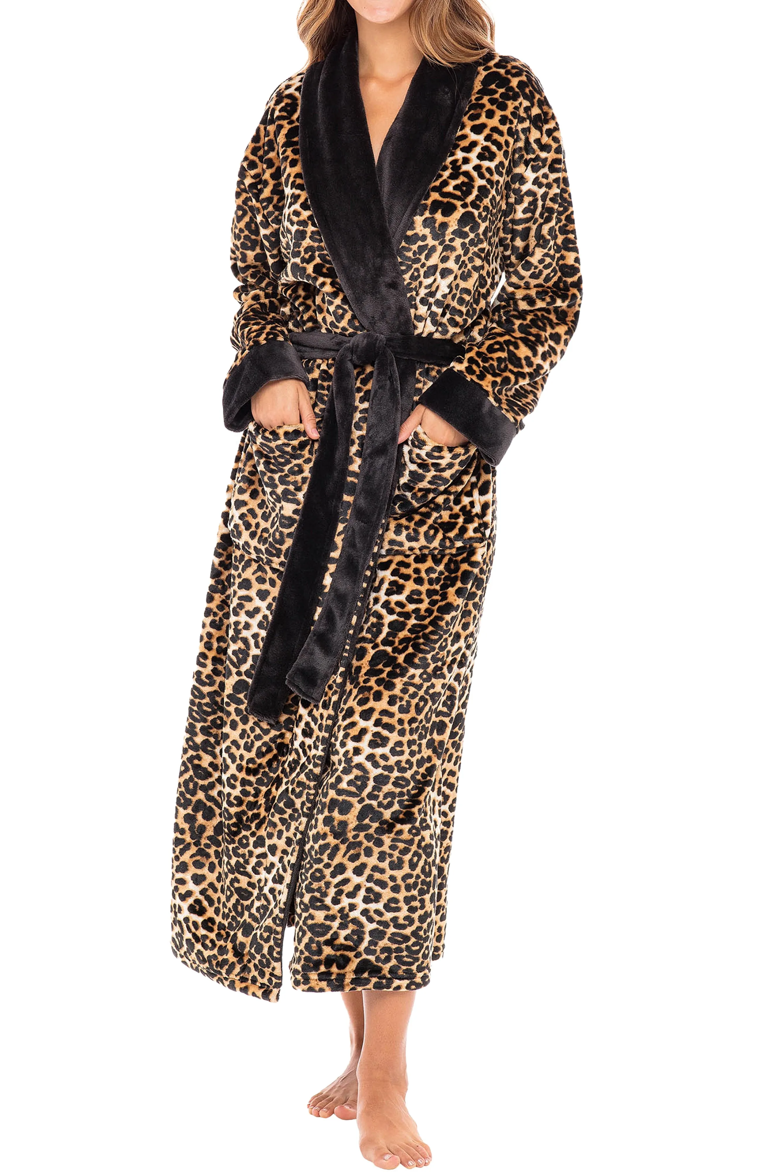 Women's Classic Winter Robe, Plush Fleece Bathrobe