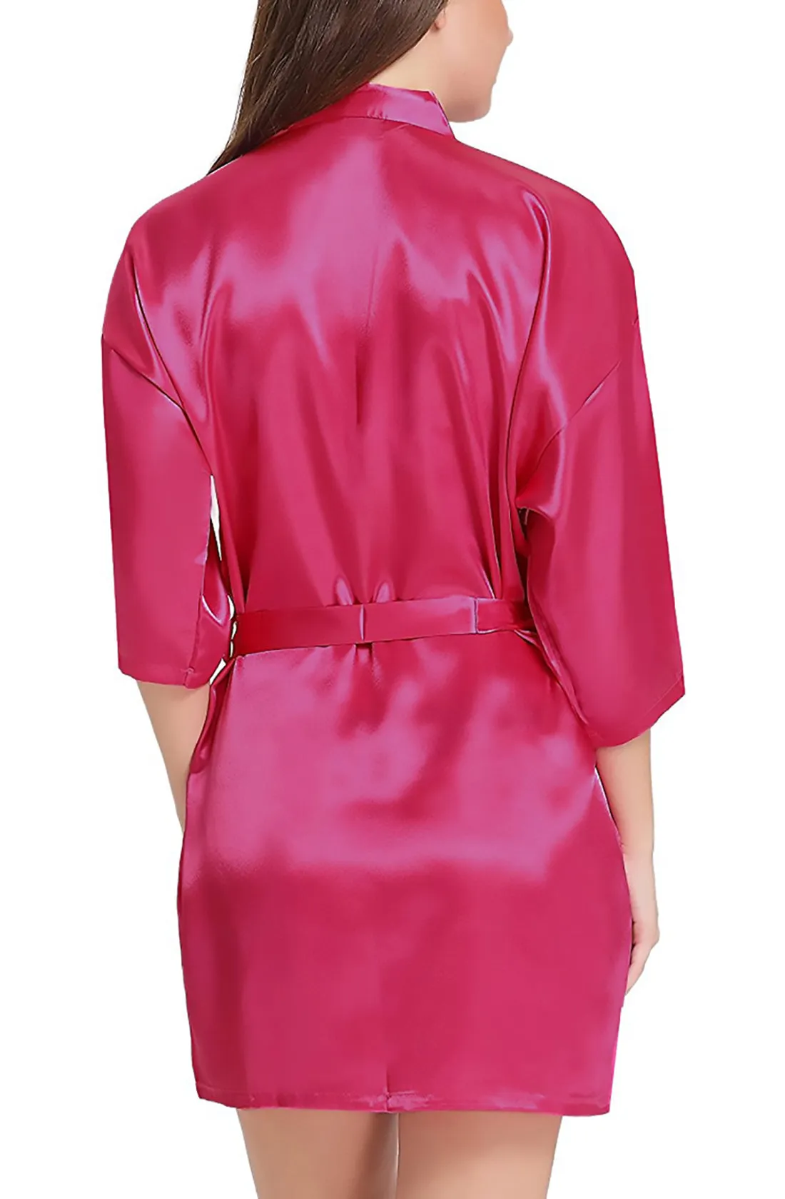 Xs and Os Women Satin Babydoll Kimono Nightwear Robe