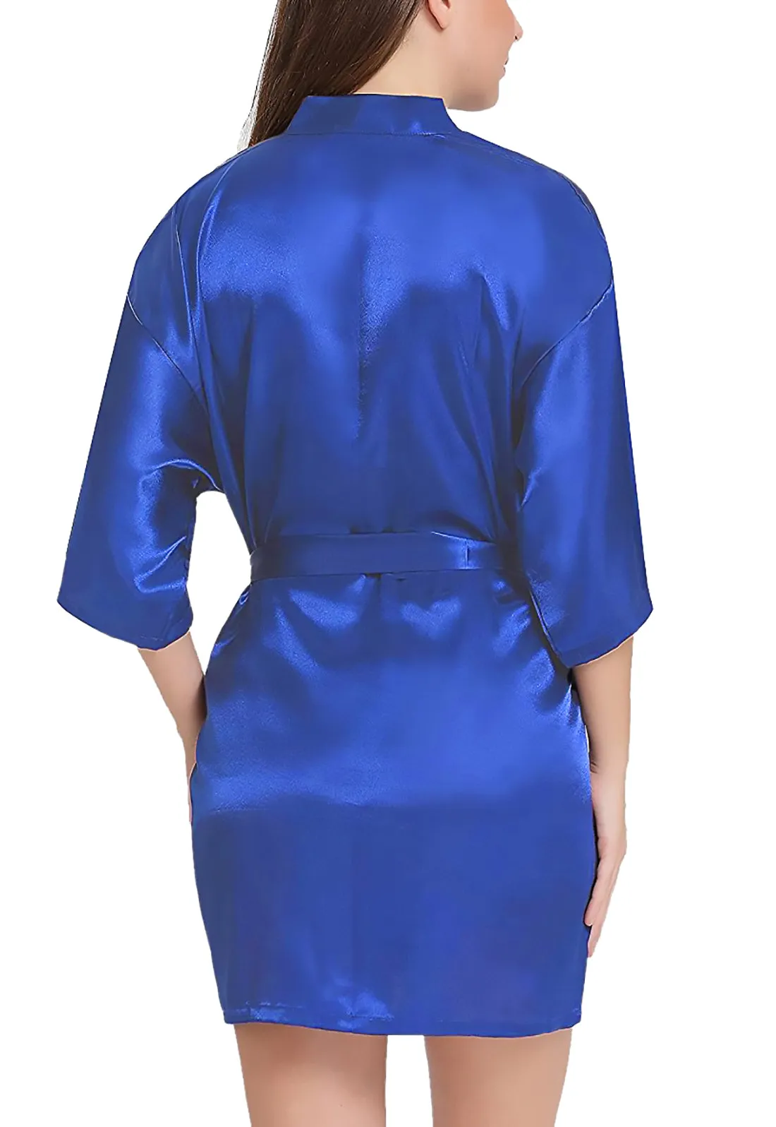 Xs and Os Women Satin Babydoll Kimono Nightwear Robe