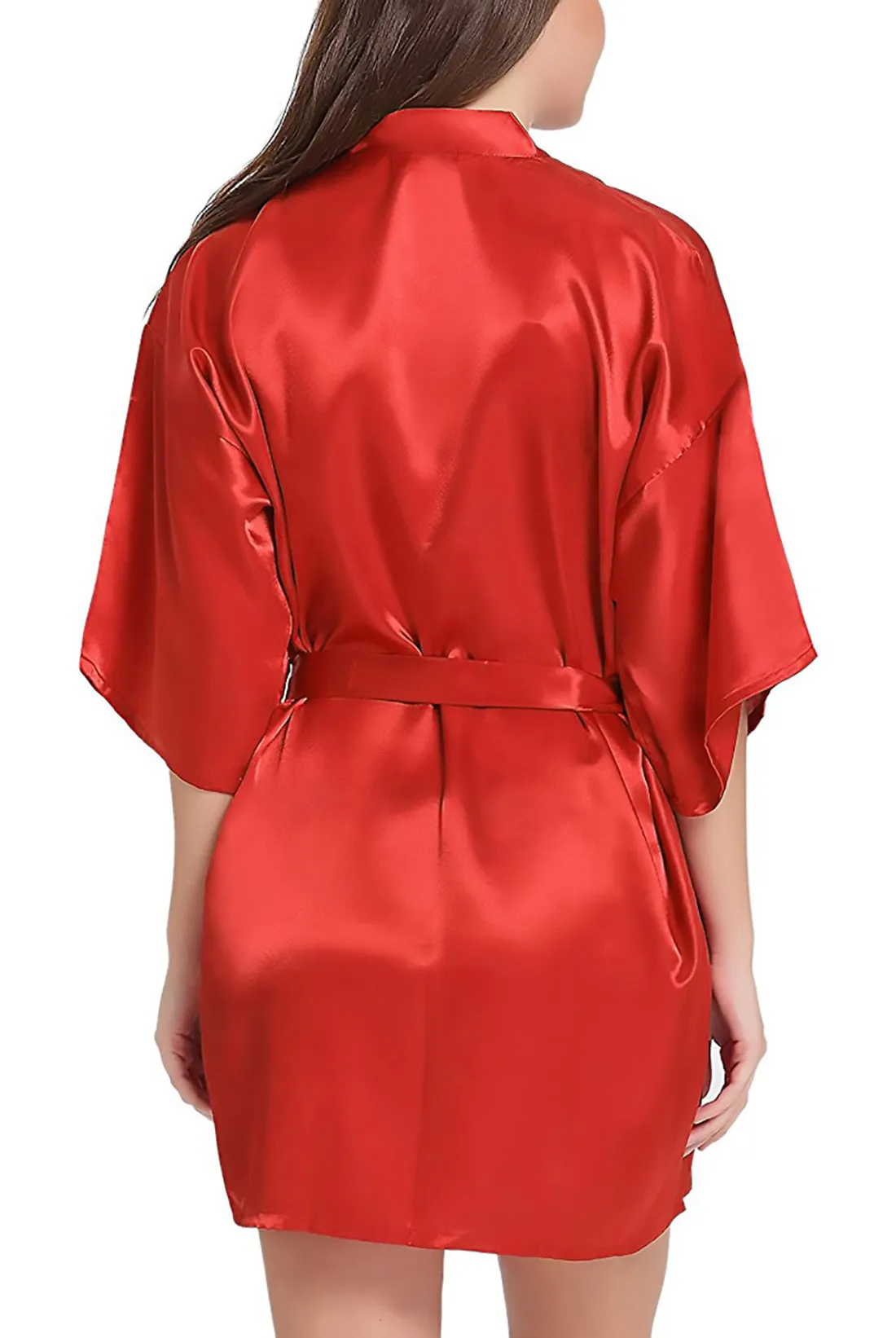 Xs and Os Women Satin Babydoll Kimono Nightwear Robe