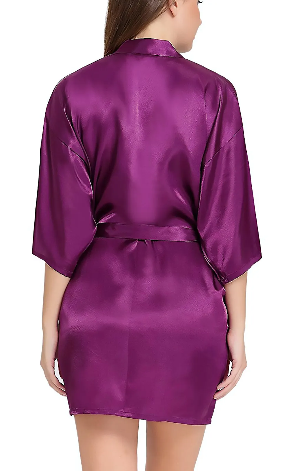 Xs and Os Women Satin Babydoll Kimono Nightwear Robe