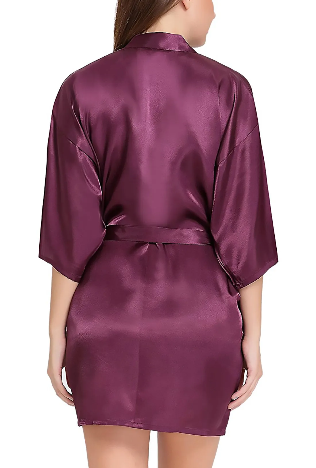 Xs and Os Women Satin Babydoll Kimono Nightwear Robe