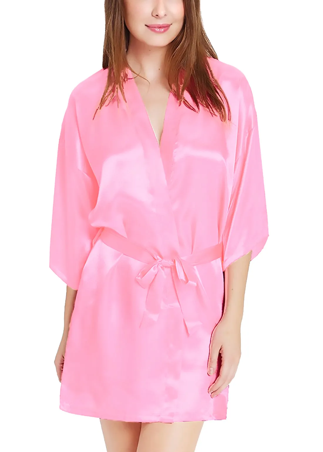 Xs and Os Women Satin Babydoll Kimono Nightwear Robe