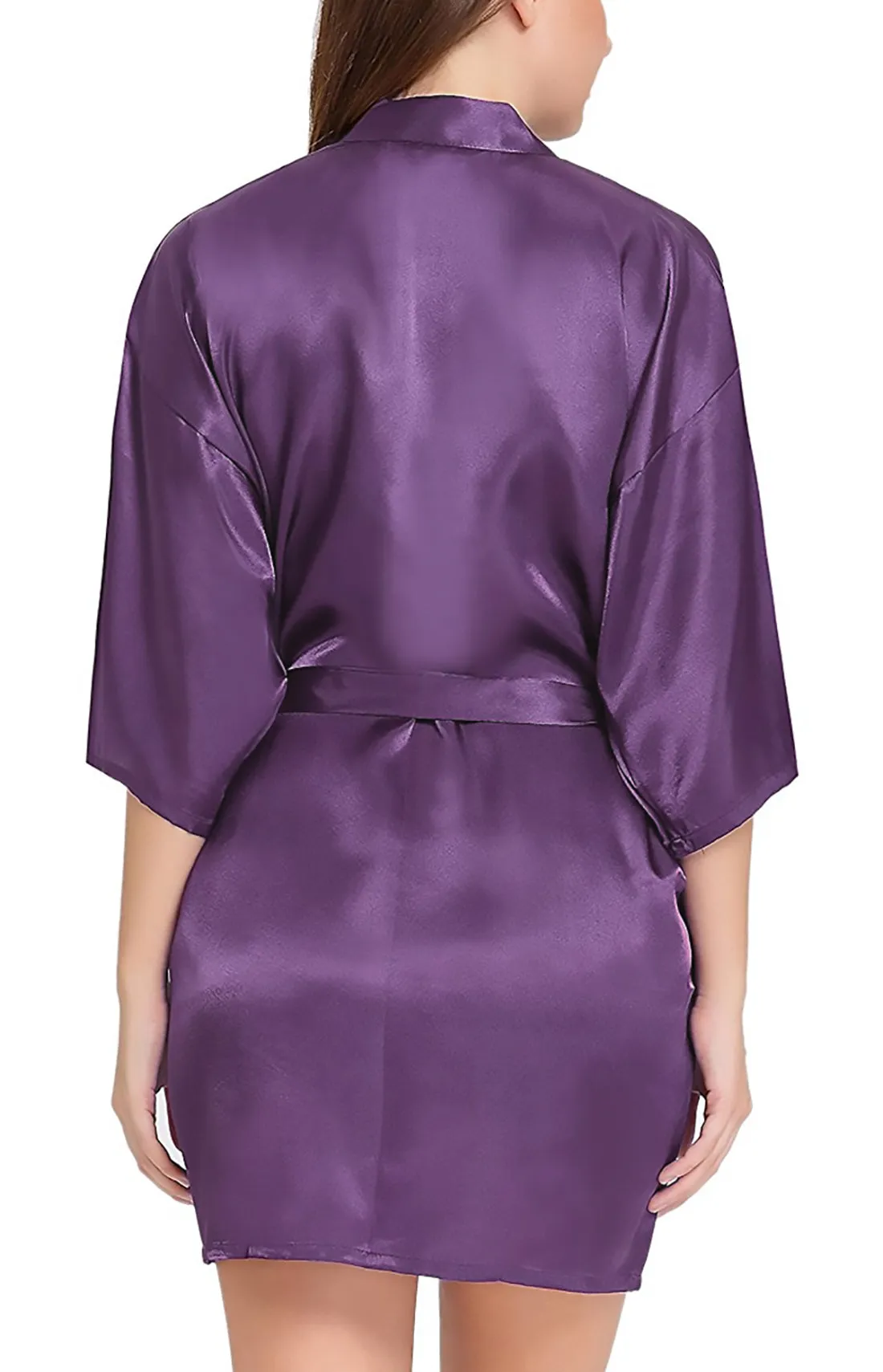 Xs and Os Women Satin Babydoll Kimono Nightwear Robe